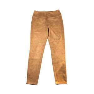 Soft Surroundings XS Faux Suede Ankle Leggings Brown $99 NWOT Stretch Minimalist